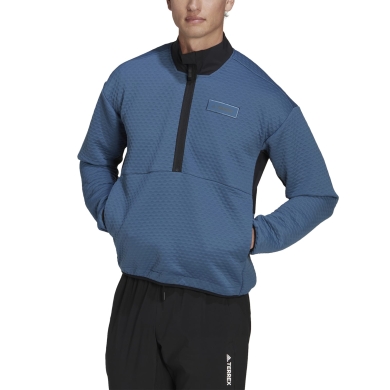 adidas Fleecepullover Terrex Utilitas Hike Half-Zip stalowy niebieski męski